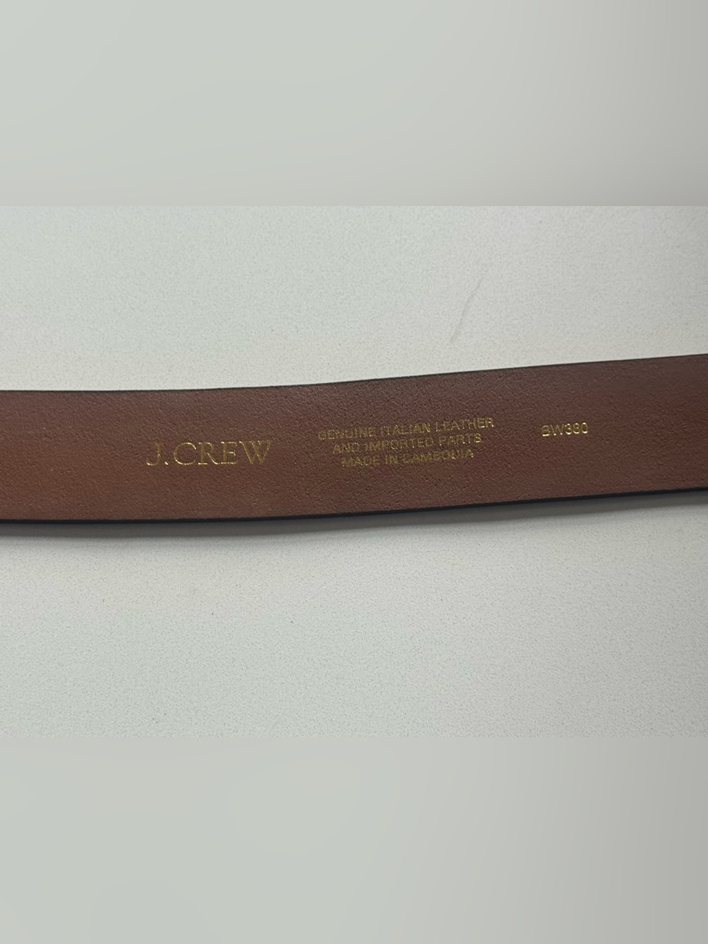 J. Crew Tan Leather Belt with Gold Oval Buckle - Picture 5 of 5